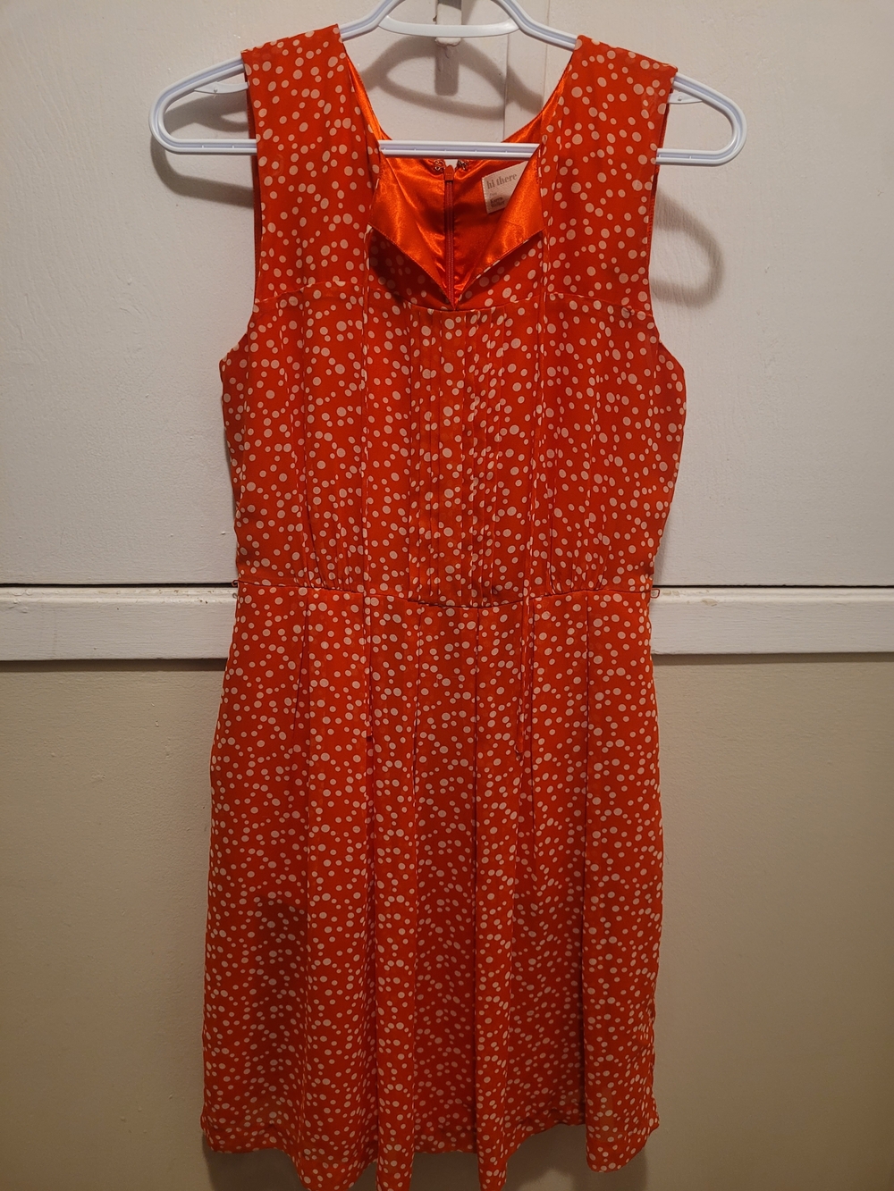 Vintage Sleeveless Red Polka Dot Dress